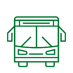 line drawing of the front of a bus