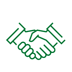 line drawing of a handshake